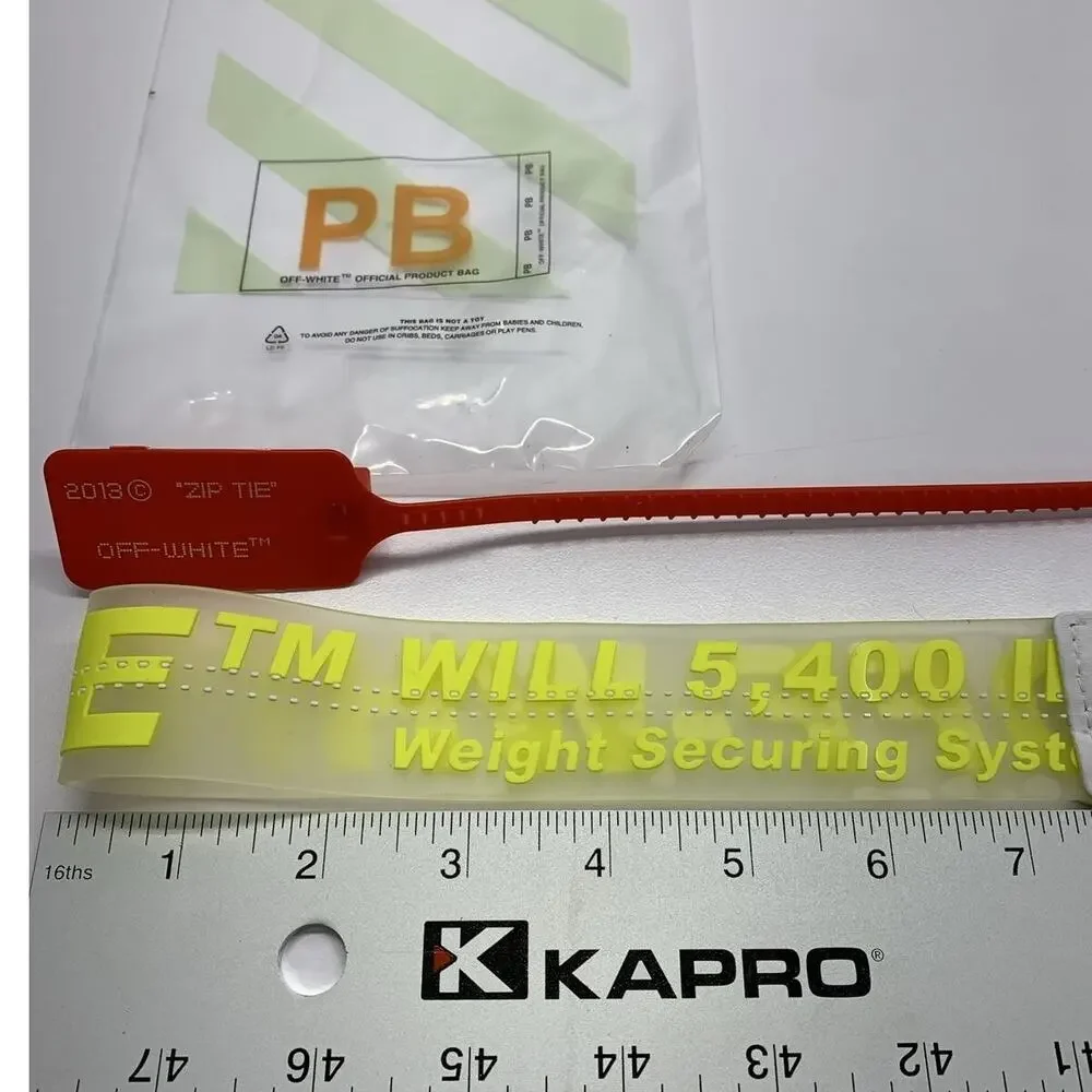 OFF-WHITE Lanyard Keychain With Clasp Bright Yellow On Clear Ships Same Day